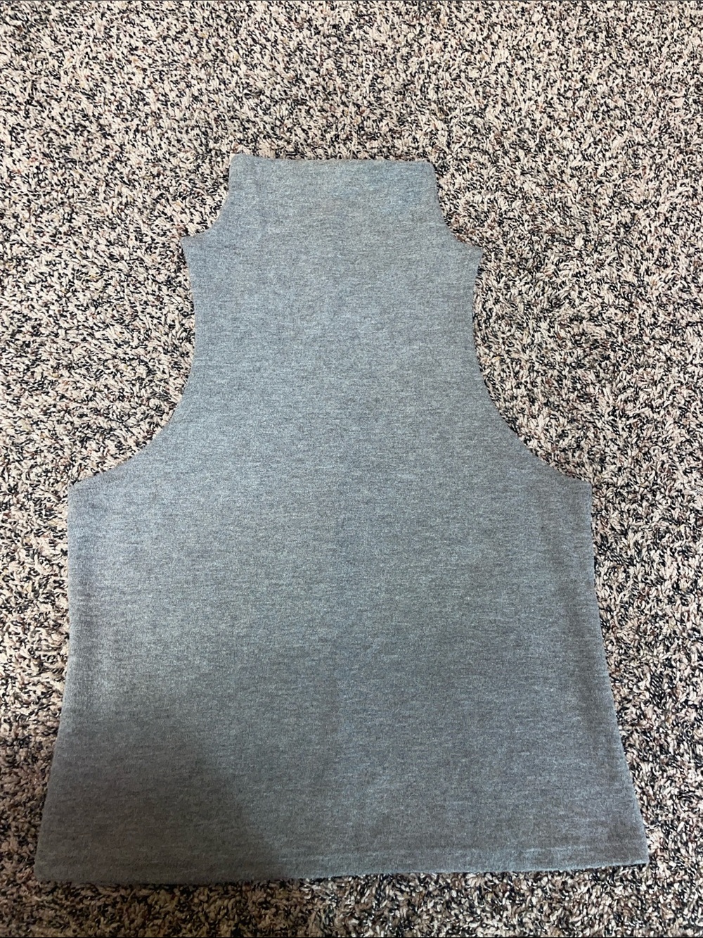 Sleeveless Mock Neck Tank Top Fuzzy Soft Gray Size M NWOT